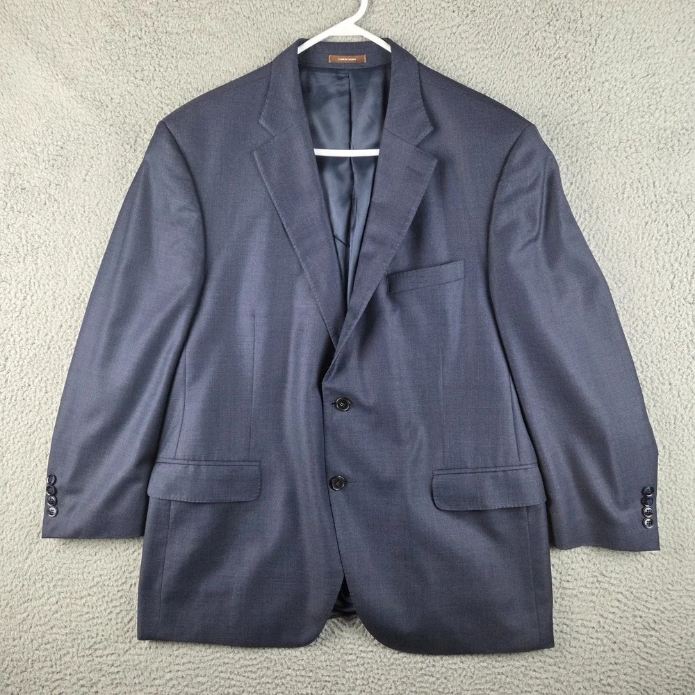 Peter Millar Blazer Sport Coat Jacket 2-Button Laine Wool Mens 46R Blue
